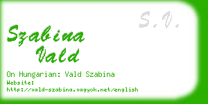 szabina vald business card